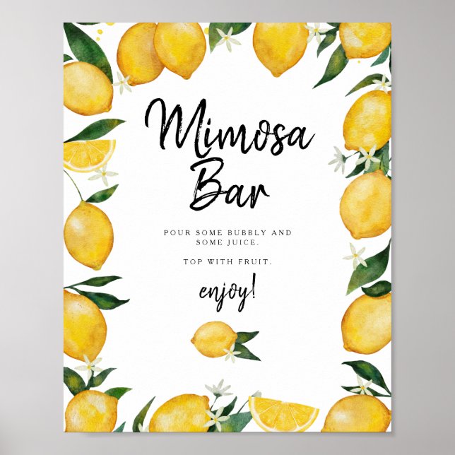 Mimosa Pub Lemon Baby Shower Poster (Framsidan)