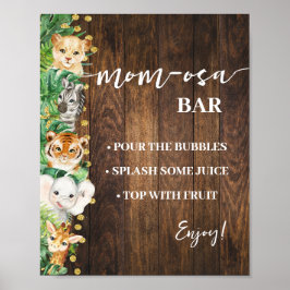 Mimosa Pub Mamma-osa Pub Safari Rustic Baby Shower Poster