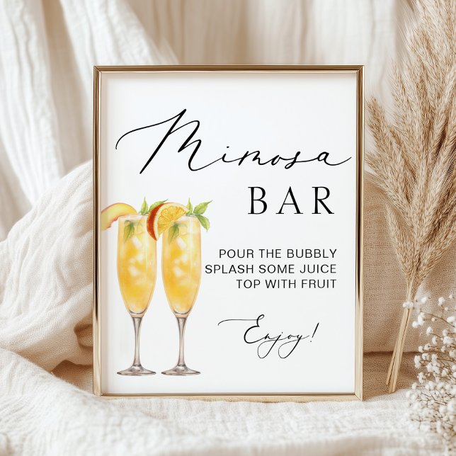 Mimosa Pub minimal modern kalligrafi Bröllop-tecke Poster (Skapare uppladdad)
