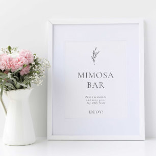 Mimosa Pub Modern Elegant bröllop Simple Poster