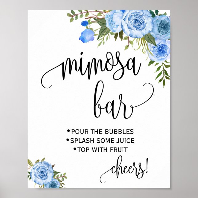 Mimosa Pub Möhippa Möhippa Blue Blommigt Poster (Framsidan)
