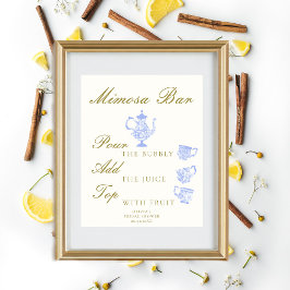 Mimosa Pub Möhippa Tea China Set Blue White Snöre Poster