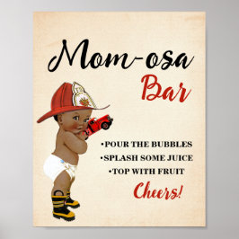 Mimosa Pub Momosa Pub AA Firefighter Baby Shower Poster