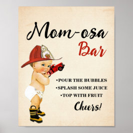 Mimosa Pub Momosa Pub Firefighter Baby Shower Poster