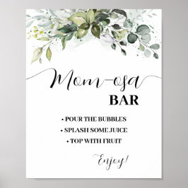 Mimosa Pub Momosa Pub Greenery Baby Shower Sign Poster