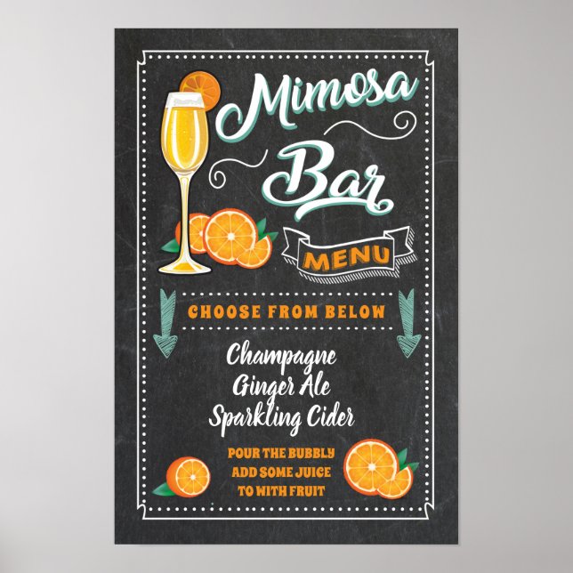 Mimosa Pub Party Sign Poster (Framsidan)