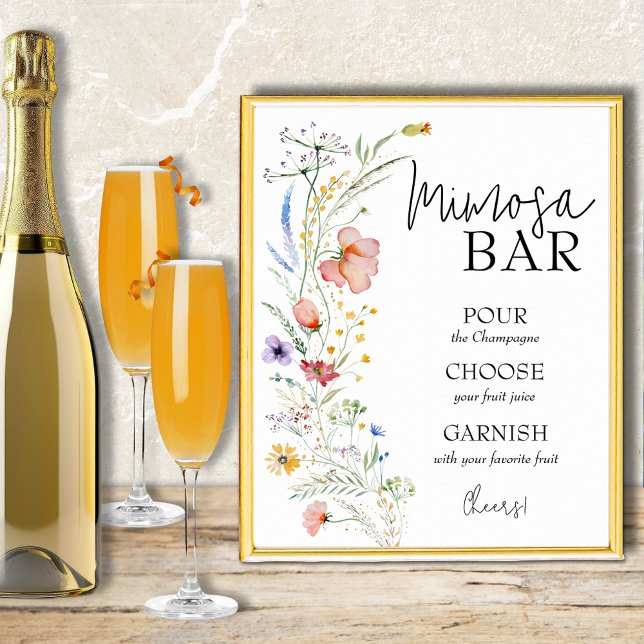 Mimosa Pub Poster (Mimosa Bar Poster for your bridal shower or other event)