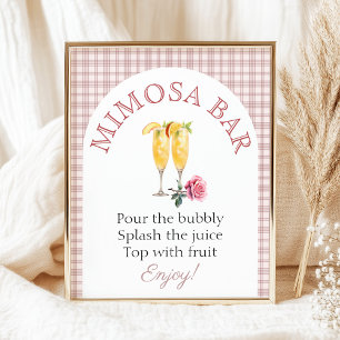 Mimosa pub Rosa Färsk Möhippa utanför marknaden Poster