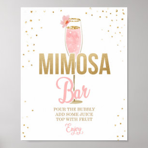 Mimosa Pub Sign Brunch och Bubly Möhippa Poster