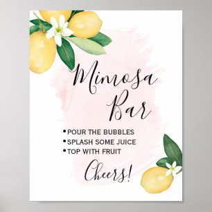 Mimosa Pub Sign Möhippa Möhippa Rosa Lemons Poster