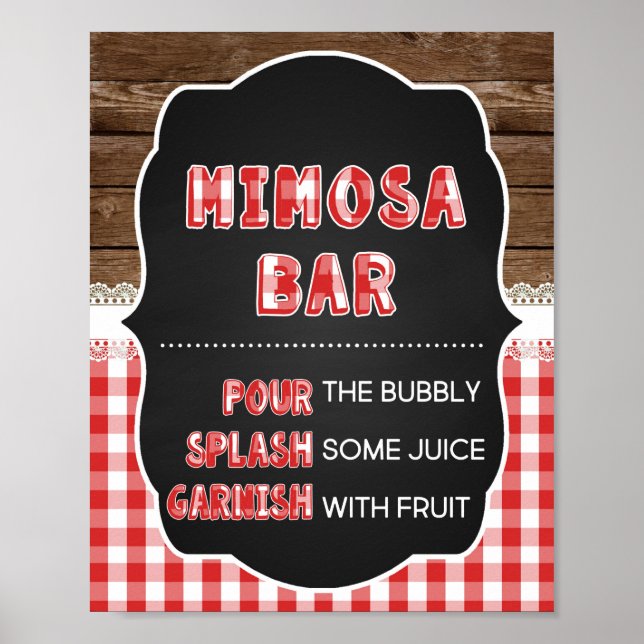 Mimosa Pub Sign - Red Baby Q Poster (Framsidan)