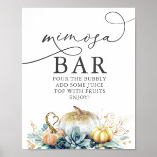 Mimosa Pub Sign Succulents Pumpkins Möhippa Poster