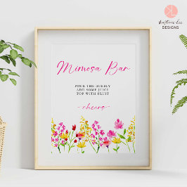 Mimosa Pub Sign Wildblommor Möhippa Blommigt Poster