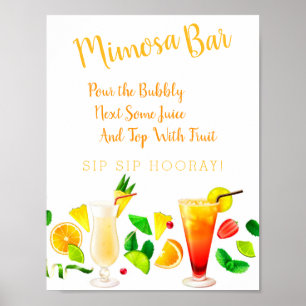 Mimosa Pub Underteckna Modern Bröllop Poster