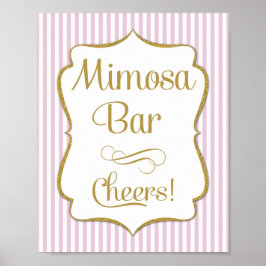 Mimosa Pub Undertecknar Rosa Guld Rand Poster