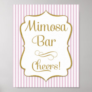 Mimosa Pub Undertecknar Rosa Guld Rand Poster