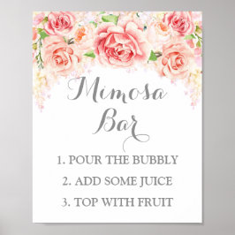 Mimosa Pub undertecknar Rosa Watercolor Flowers Poster