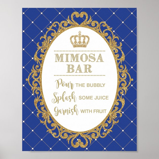 Mimosa Pub undertecknar Royalet Blue Guld Prince B Poster (Framsidan)