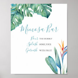 Mimosa Pub Watercolor Tropical Blommigt Poster