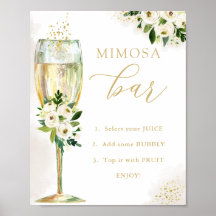 Mimosa Pub White och Guld Flowers & Glass Shower