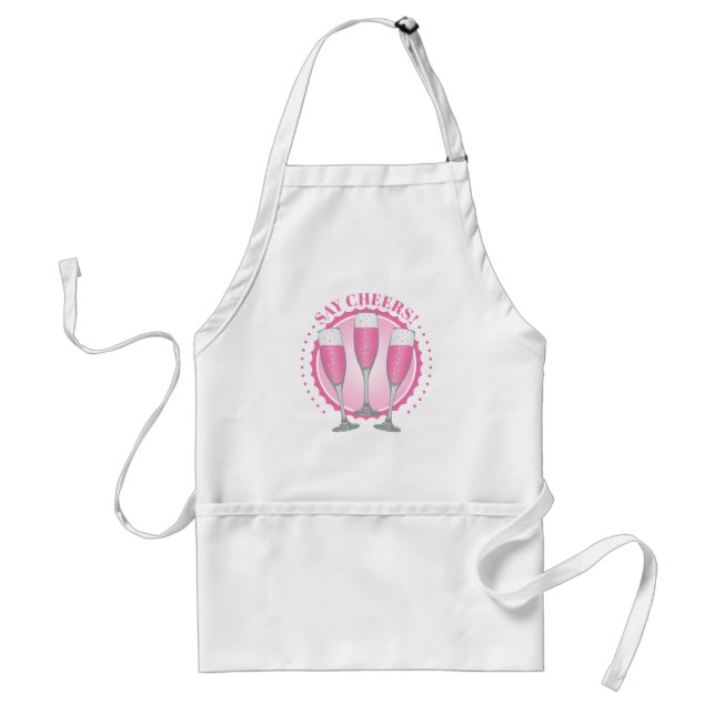 Mimosa Rosa Champagne Glass Vuxen Apron Förkläde (Framsidan)