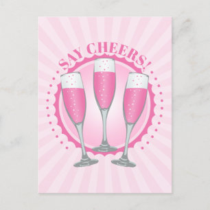 Mimosa Rosa Champagne Glass vykort