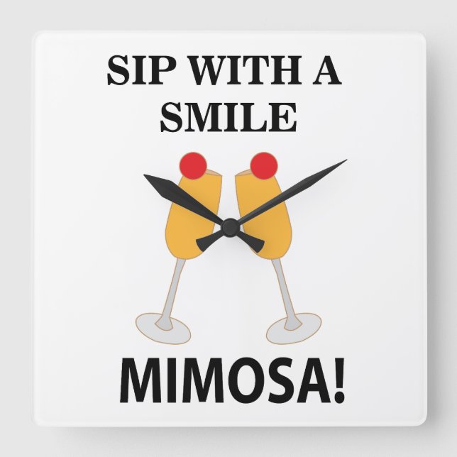 Mimosa Sip med en sjömil Mimosa Fyrkantig Klocka (Framsida)