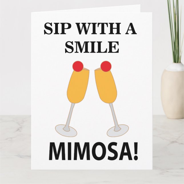 Mimosa Sip med en sjömil Mimosa Kort (Framsida)