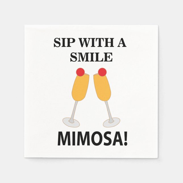 Mimosa Sip med en sjömil Mimosa Party Pappersservett (Framsidan)