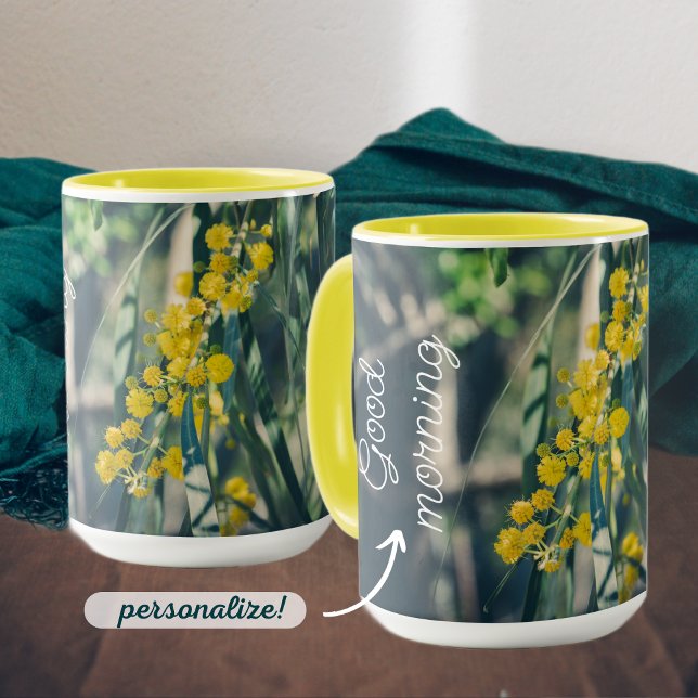 Mimosa Träd med Gula blommor Mugg (Skapare uppladdad)