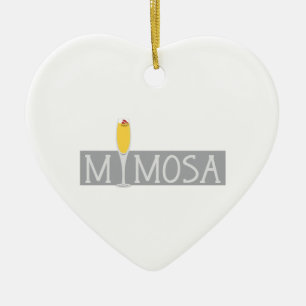 Mimosaen undertecknar julgransprydnad keramik