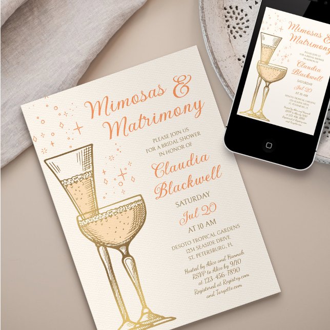 Mimosas Matrimony Inbjudningskort för möhippan (Skapare uppladdad)