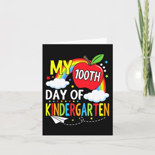 Min 100:e dag av Kindergarten Studenter barnbarn 1 Kort (Framsida)