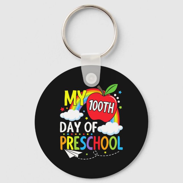 Min 100:e dag av Studenter-barn med Preschool Roli Nyckelring (Framsida)