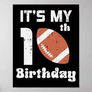 Min 10-årsdag Amerikansk fotboll 10 år gammal Bd Poster