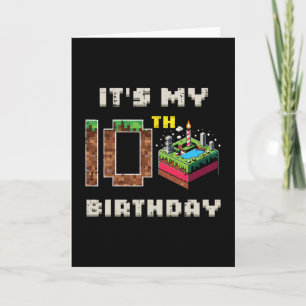 Min 10-årsdag Pixelspel 10 tårta Gamer Pojkar Kid Kort