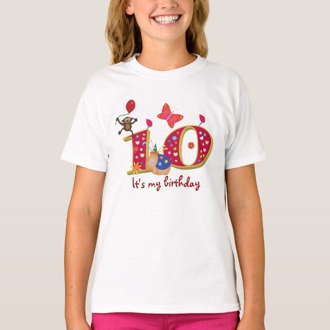 Min 10-årsdag t-shirt (Framsida)