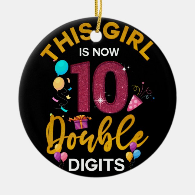 Min 10:e födelsedag nu är 10 år gammal julgransprydnad keramik (Framsidan)