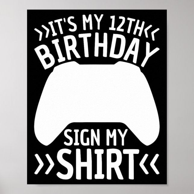 Min 12:e-födelsedag - 12 år gammal B Poster (Framsidan)