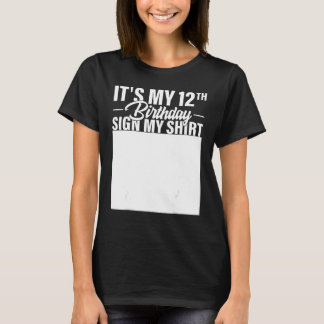 Min 12:e-födelsedagsskylt min 12-åriga B-day Pa T Shirt