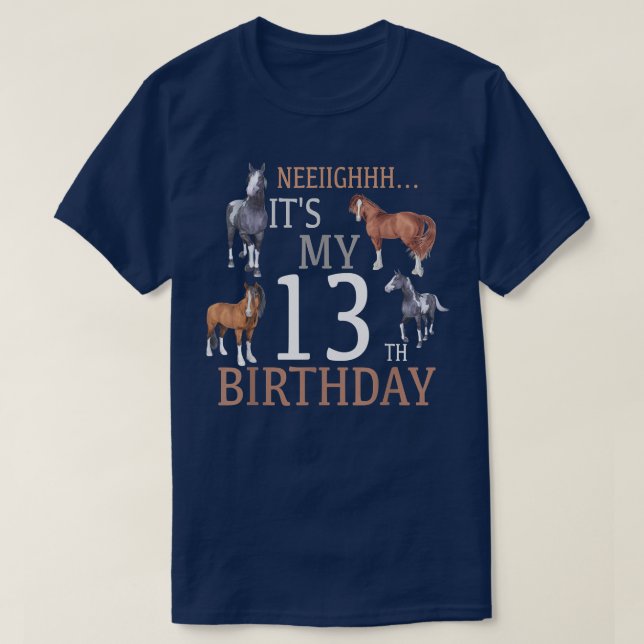 Min 13:e födelsedag, 13-åriga Shirt Horse T Shirt (Design framsida)