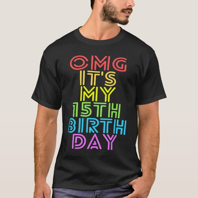 Min 15:e födelsedag Grattis på födelsedagen T Shirt (Framsida)