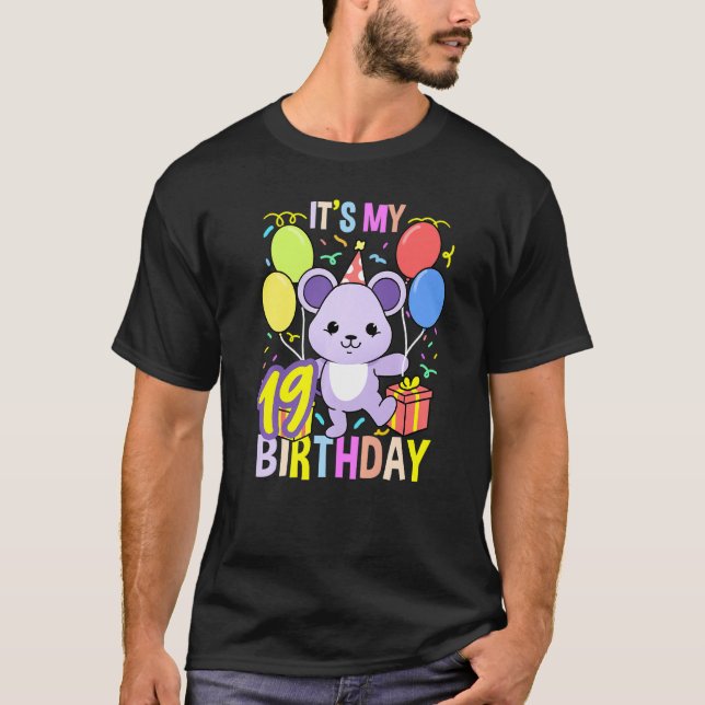 Min 19:e födelsedagsmus t shirt (Framsida)
