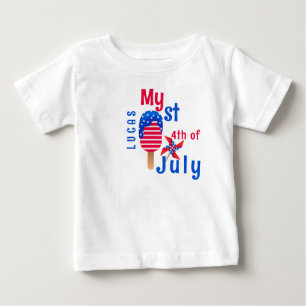 Min 1:a 4:e juli söta baby pojke t shirt