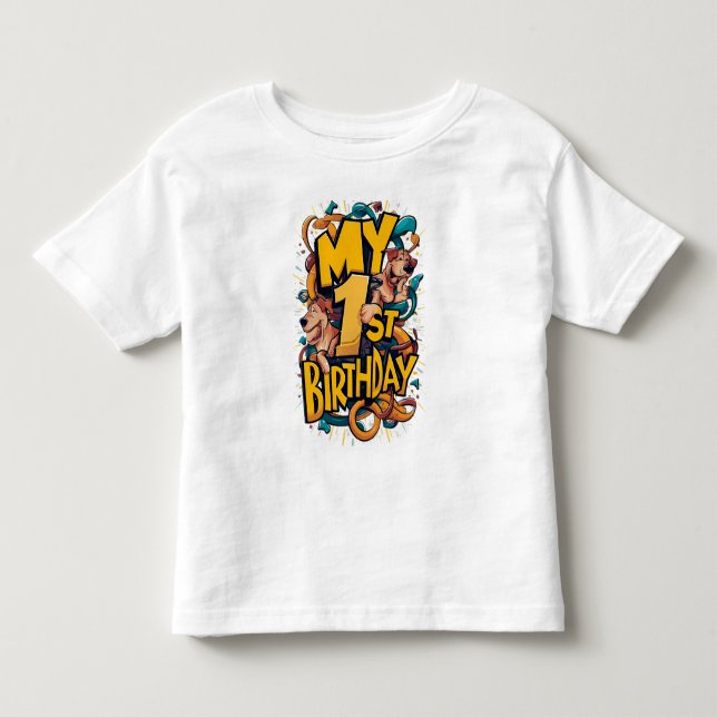 Min 1:a födelsedag med hundar t shirt (Framsida)