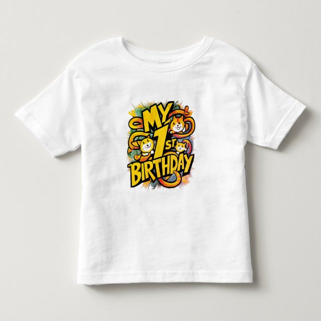 Min 1:a födelsedag med katter t shirt (Framsida)
