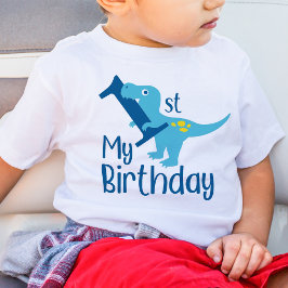 Min 1:a födelsedags pojke dinosaurie t-shirt