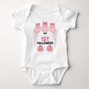 Min 1:a Halloween Baby Body Rosa Spöken T Shirt
