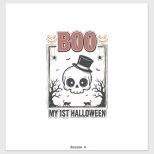 Min 1:a Halloween Baby Skalle Vintage Gravyr T-Shi Klistermärken
