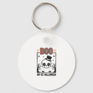 Min 1:a Halloween Baby Skalle Vintage Gravyr T-Shi Nyckelring